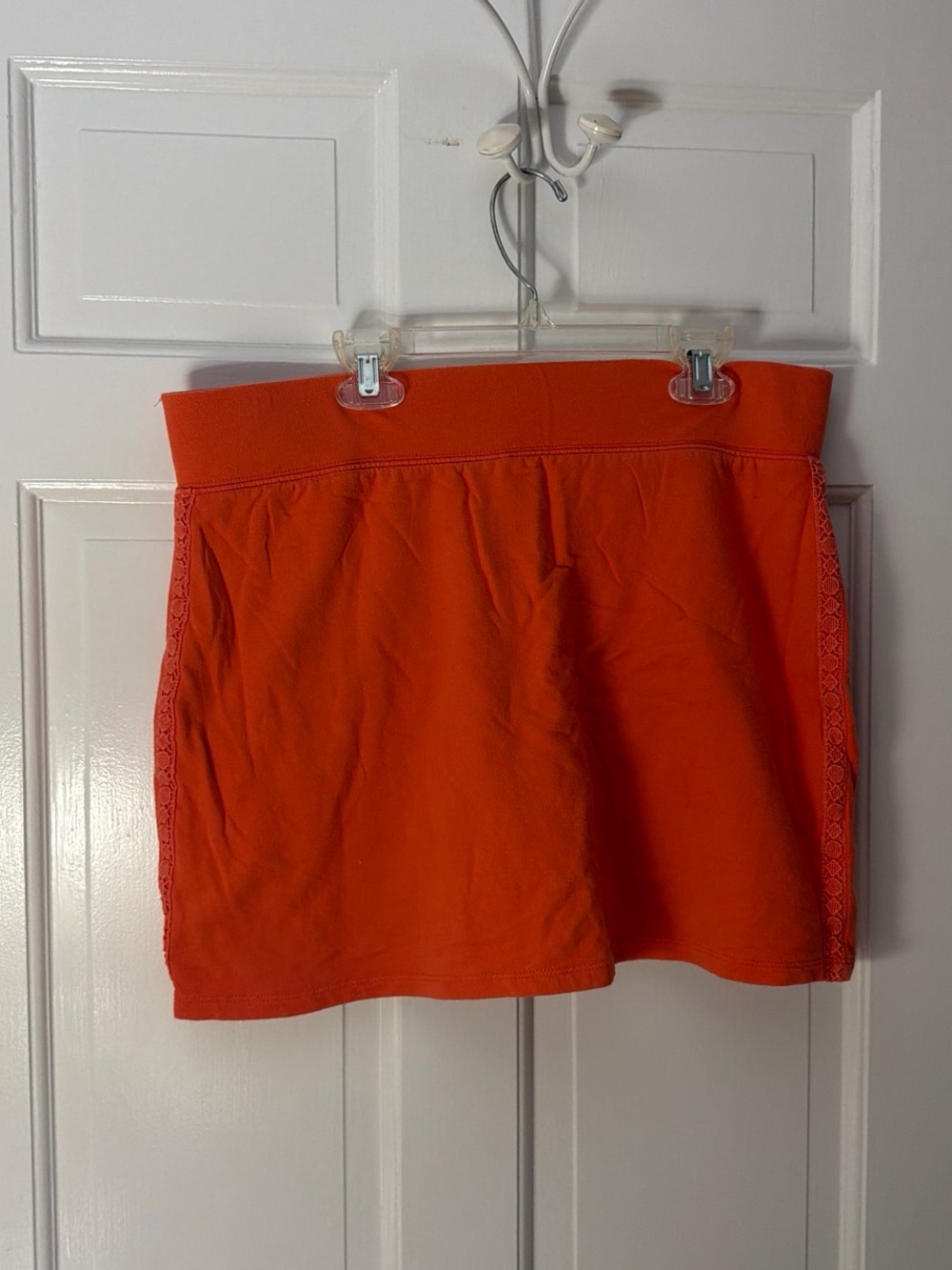 crown & ivy Orange Mini Skort with Side Trim
